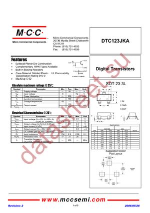 DTC123JKA-TP datasheet  